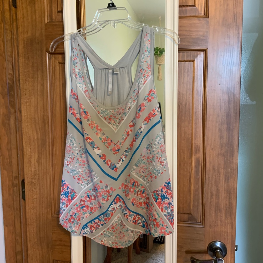 Lauren Conrad tank top shear and flowers. Size L. NWOT